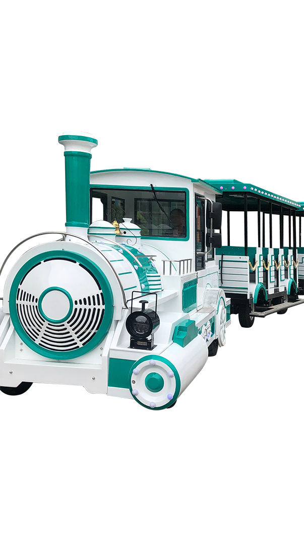 зеленый ретро-поезд