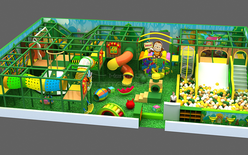 Детская игровая комната в зеленой тематике