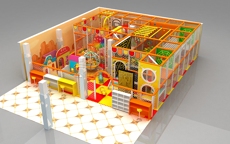 Детская игровая комната в оранжевом стиле